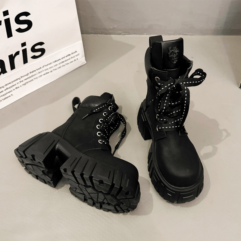 Women'S Shoes Trending 2025 - 하이힐 여성 앵클 부츠 레이스업 플랫폼