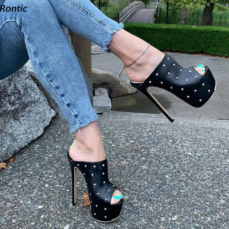Women Shoes Waterproof - 2021년 론틱 핸드메이드 여성 뮬 샌들