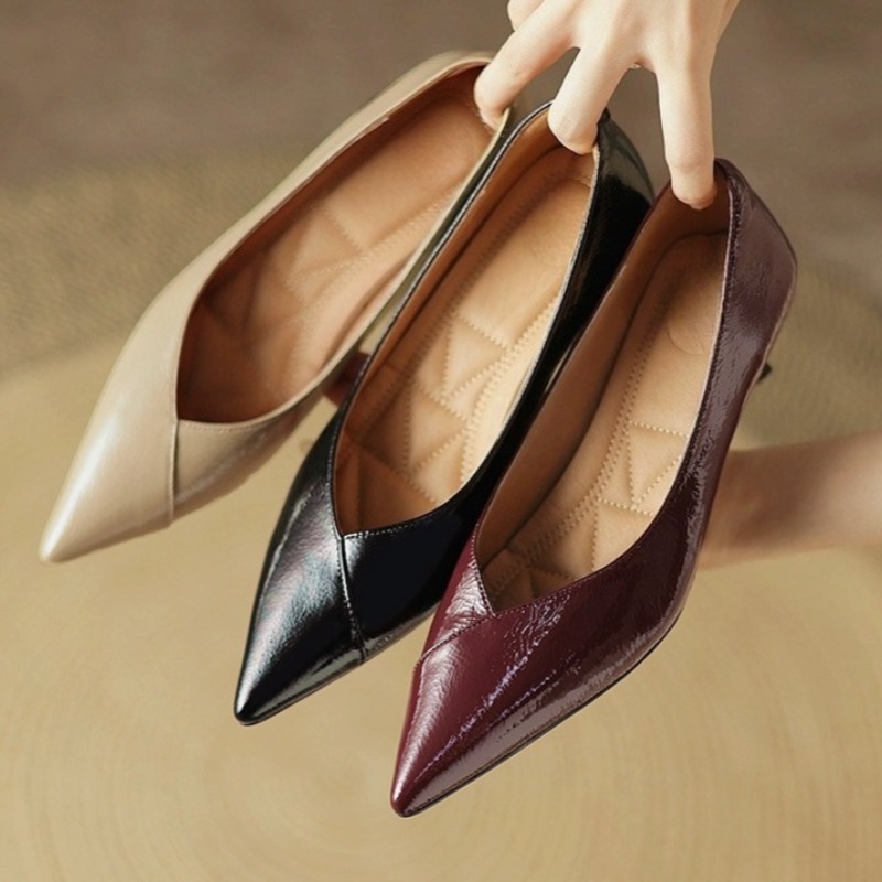Patent Leather Pump - 슬립온 에나멜 가죽 싱글 슈즈 가을