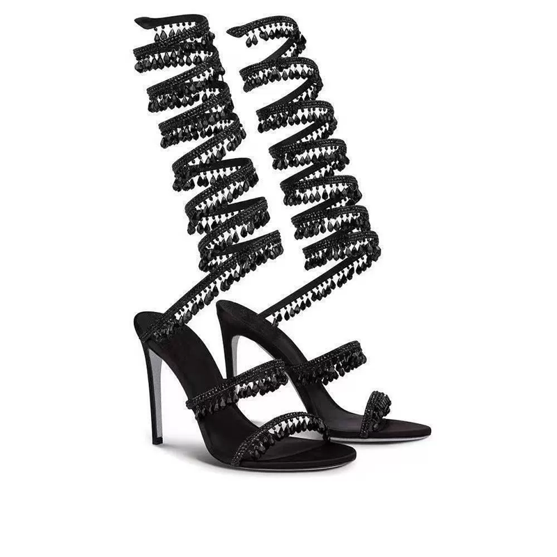 Women'S Shoes Large - 얇은 하이힐 샌들 여름 새로운 뱀