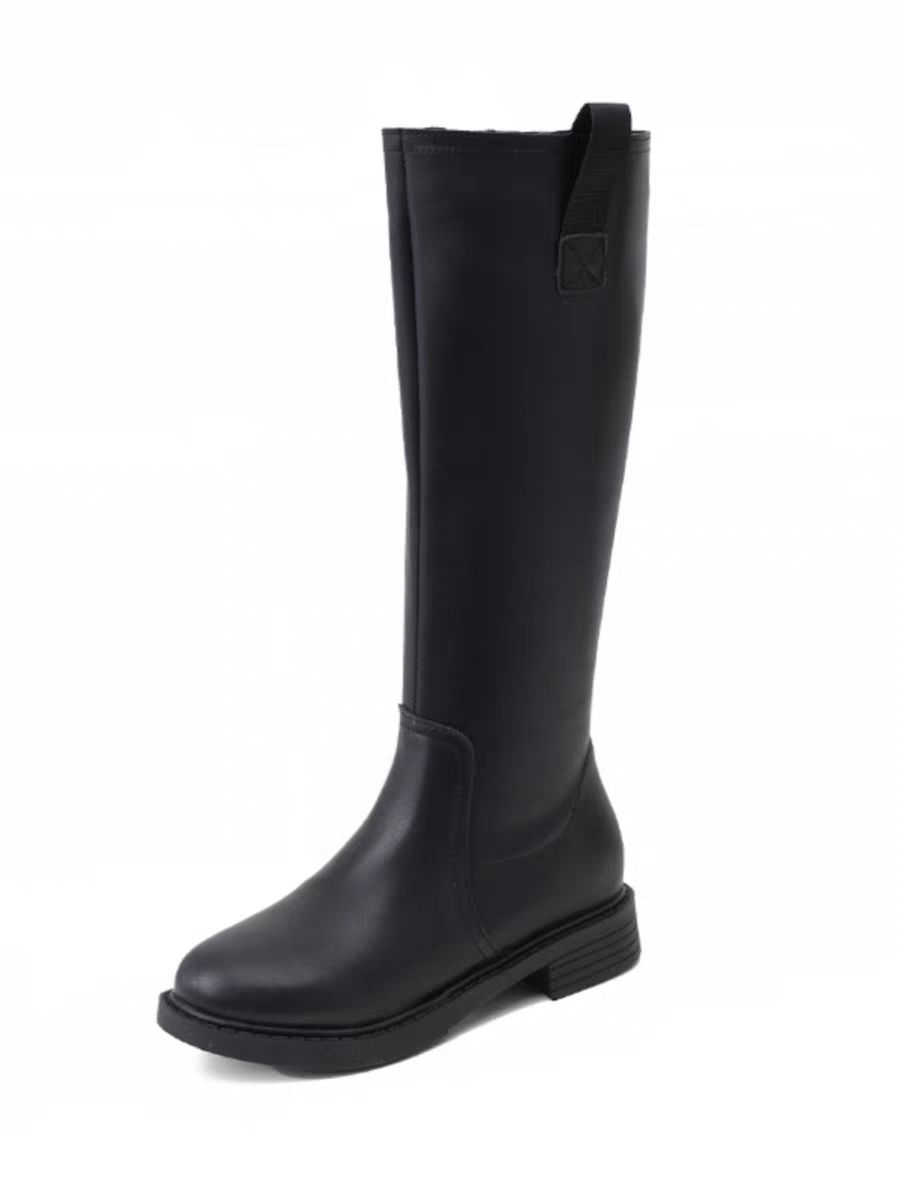 Women Shoes Waterproof - 가을 겨울 플리스 안감 블랙 여성