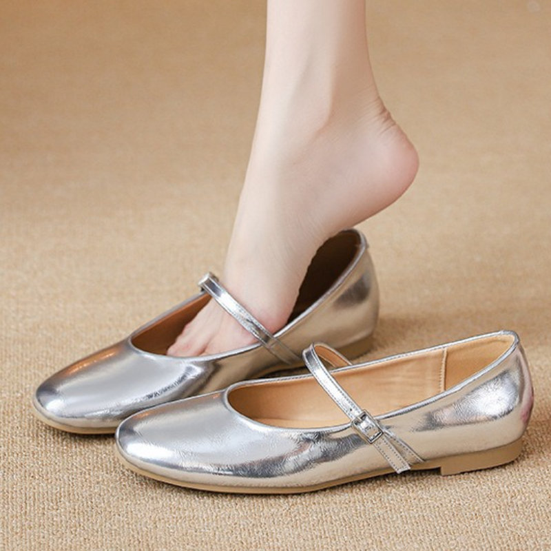 실버 발레 플랫 슈즈 여성 우아한 메리 제인 슈즈 부드 - Shoes For Women Flats 리뷰 및 가격