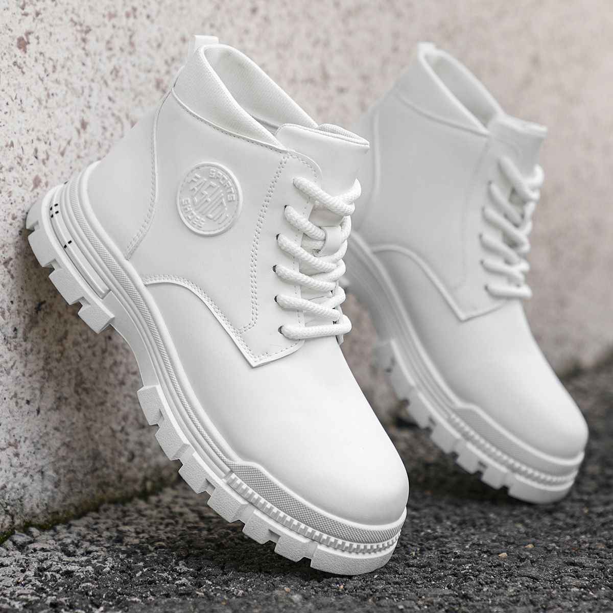 남성용 패셔너블한 사계절용 흰색 오토바이 부츠 가을 겨 - Suede Ankle Boot 리뷰 및 가격
