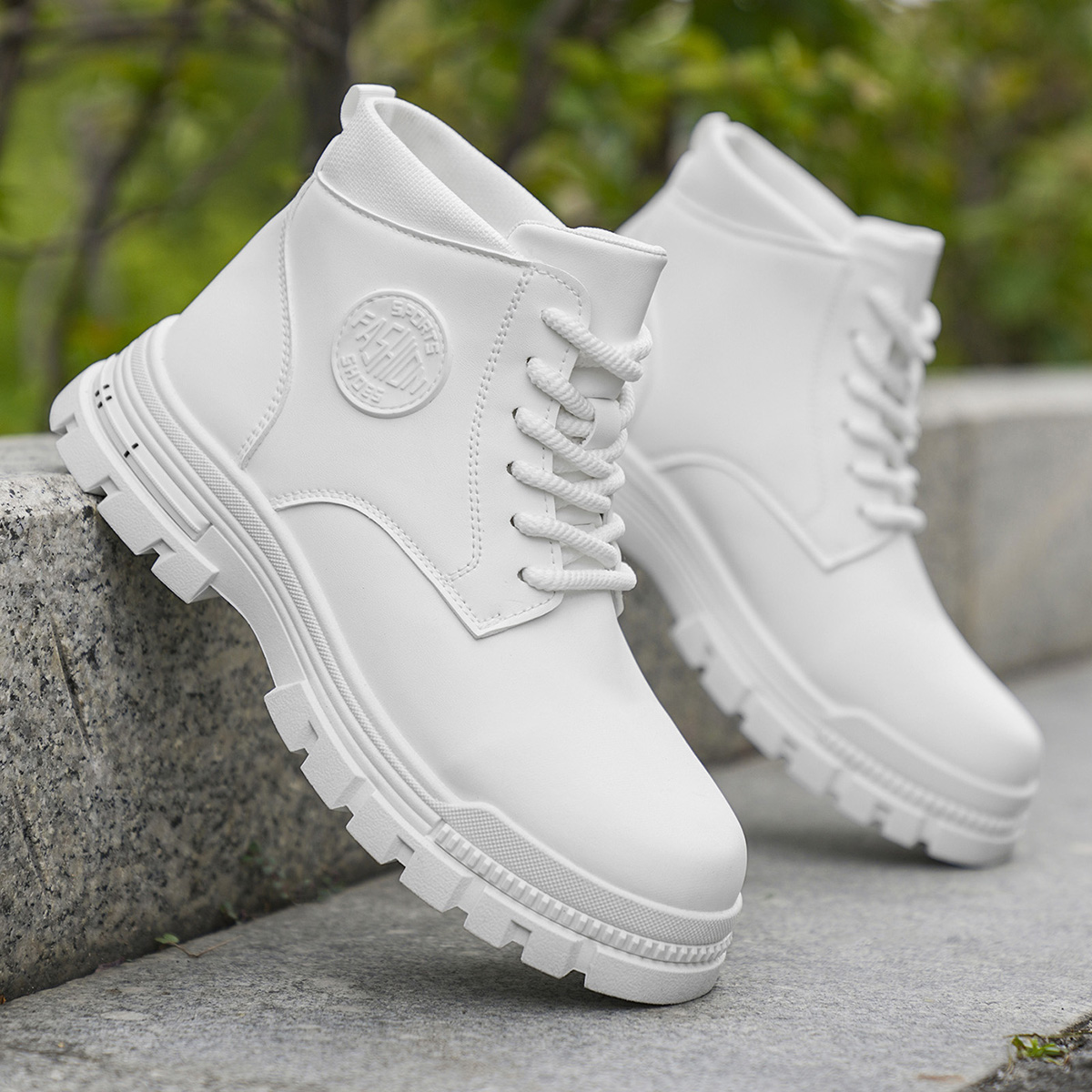 남성용 패셔너블한 사계절용 흰색 오토바이 부츠 가을 겨 - Suede Ankle Boot 리뷰 및 가격