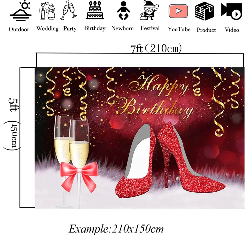 Mocsicka 여성 생일 장식 배경 금색 하이힐 와인 - Ribbon Tie Heel 리뷰 및 가격