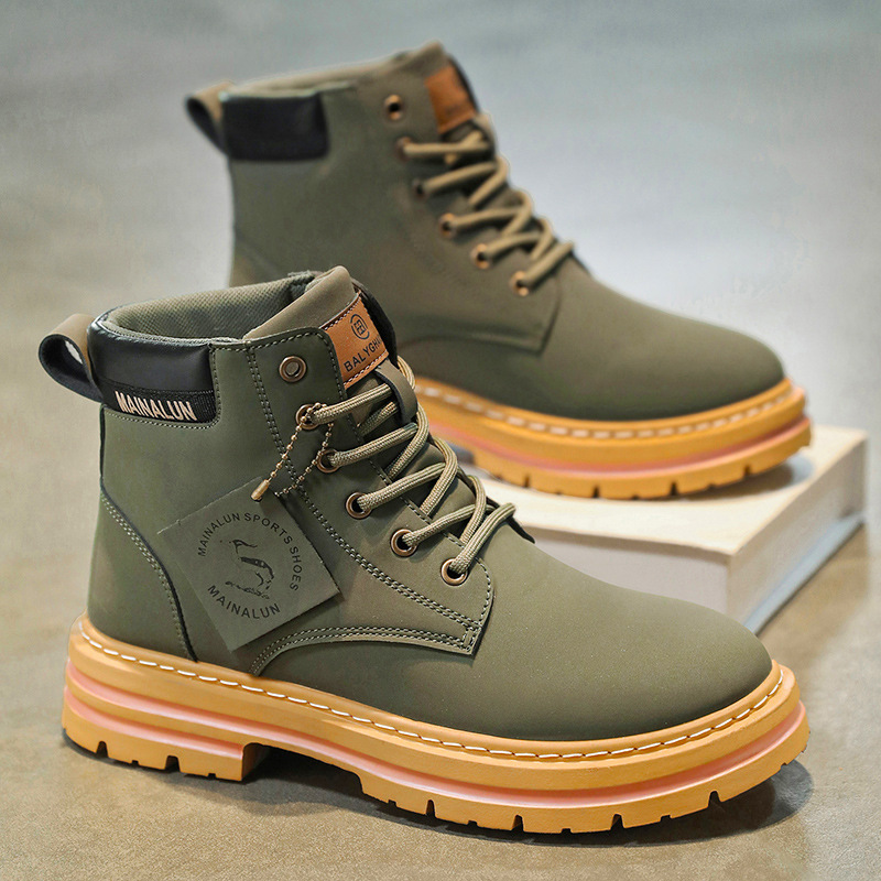클래식 남성 하이탑 부츠 고품질 노란 가죽 부츠 패션  - Suede Ankle Boot 리뷰 및 가격