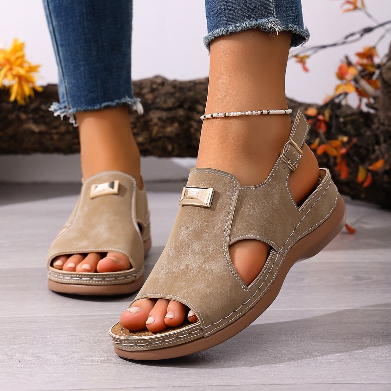 여성 플러스 사이즈 와이드 핏 웨지 샌들 오픈토 슬링백 - Women'S Shoes For Bunions 리뷰 및 가격