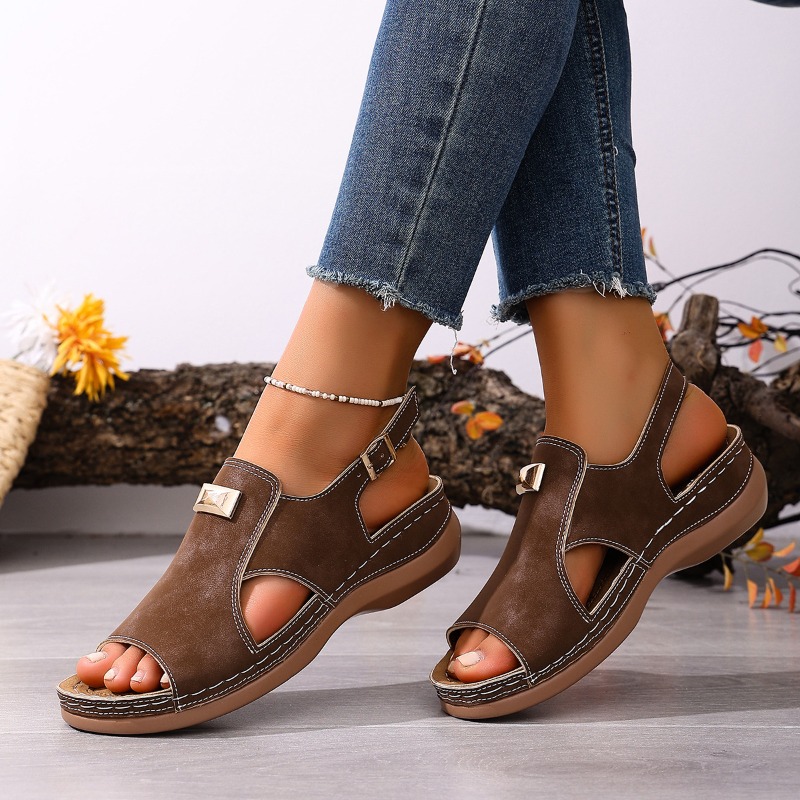 여성 플러스 사이즈 와이드 핏 웨지 샌들 오픈토 슬링백 - Women'S Shoes For Bunions 리뷰 및 가격