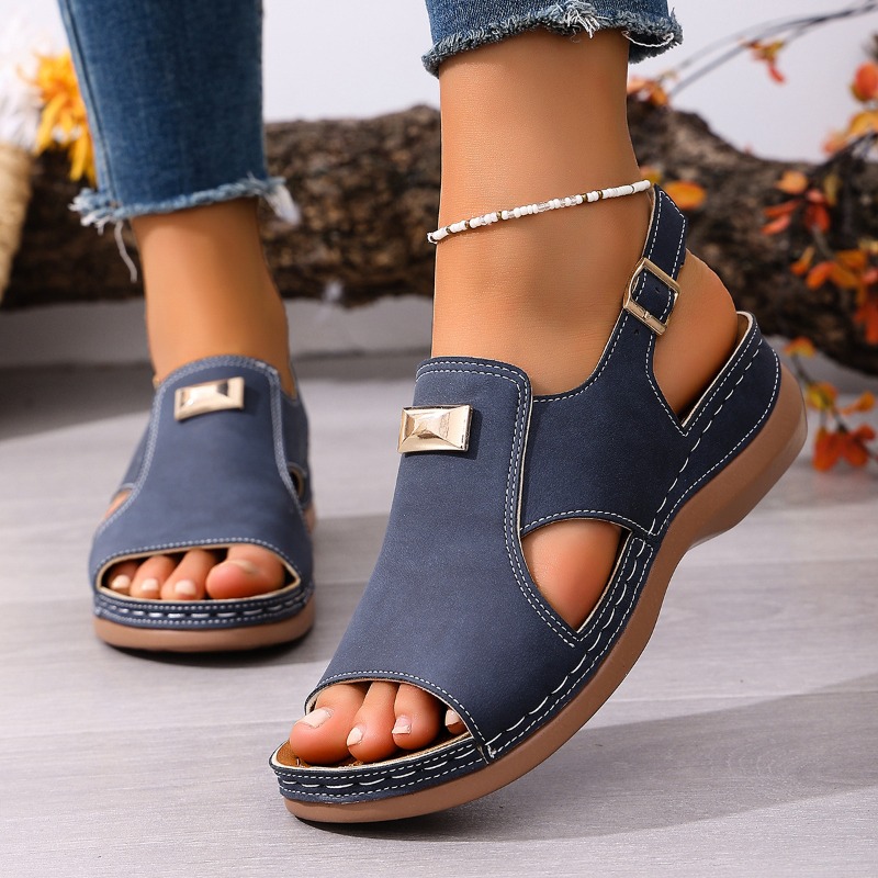 여성 플러스 사이즈 와이드 핏 웨지 샌들 오픈토 슬링백 - Women'S Shoes For Bunions 리뷰 및 가격