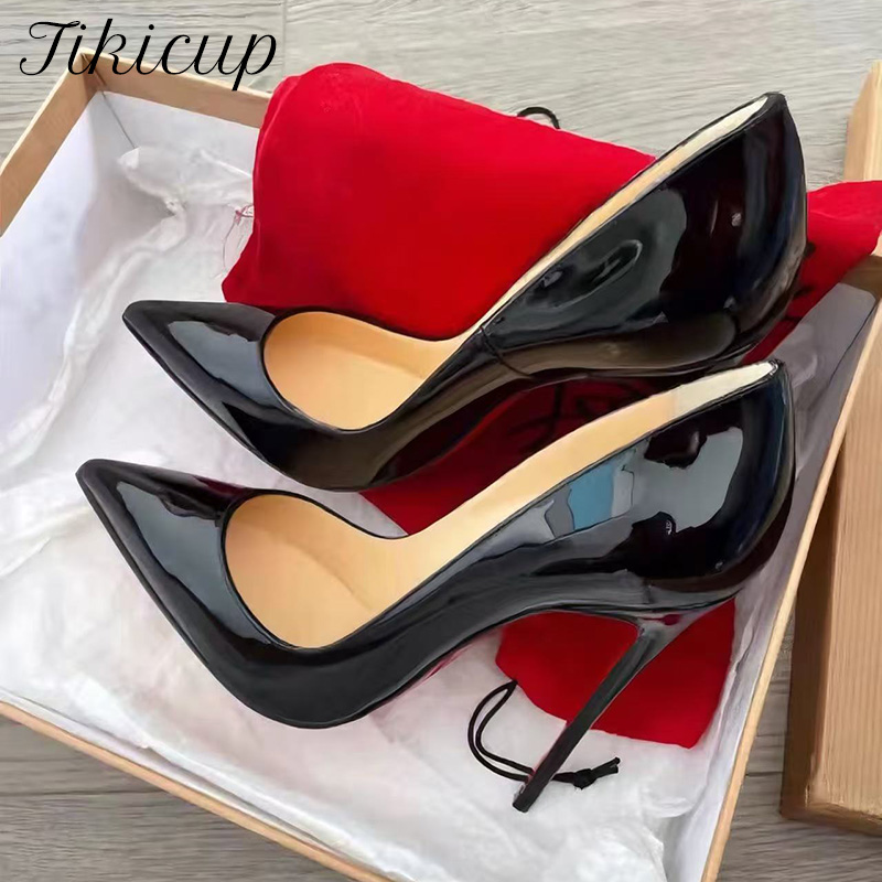 Tikicup 클래식 블랙 페이턴트 포인티드 토 스틸레 - Patent Leather Pump 리뷰 및 가격