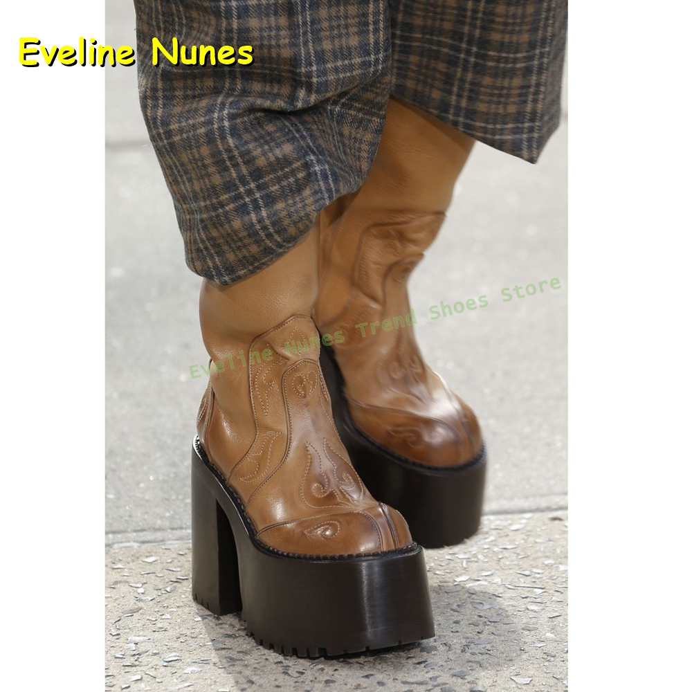 자수 플랫폼 니하이 부츠 라운드 토 키높이 지퍼 여밈  - Women'S Shoes Trending 2025 리뷰 및 가격