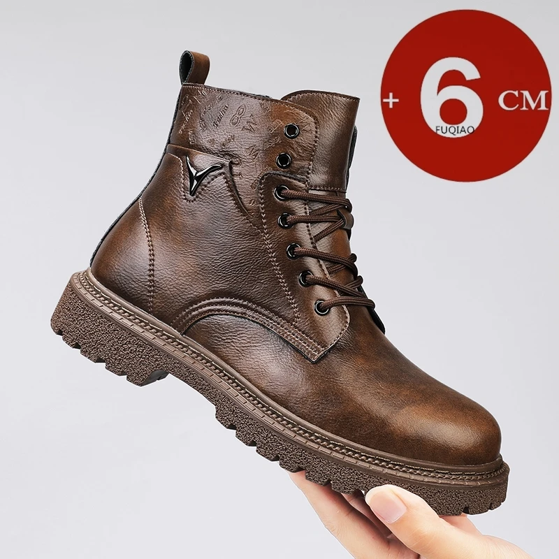 6cm 키높이 남성 부츠 가죽 야외 가을 겨울 신발 따 - Suede Ankle Boot 리뷰 및 가격