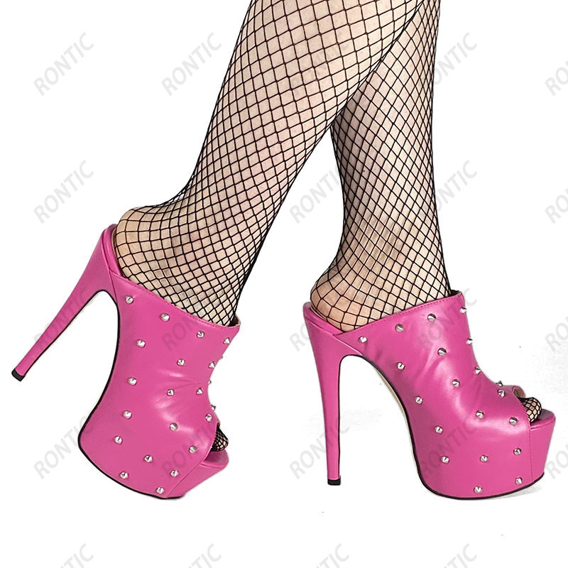 2021년 론틱 핸드메이드 여성 뮬 샌들 방수 스틸레토 - Women Shoes Waterproof 리뷰 및 가격