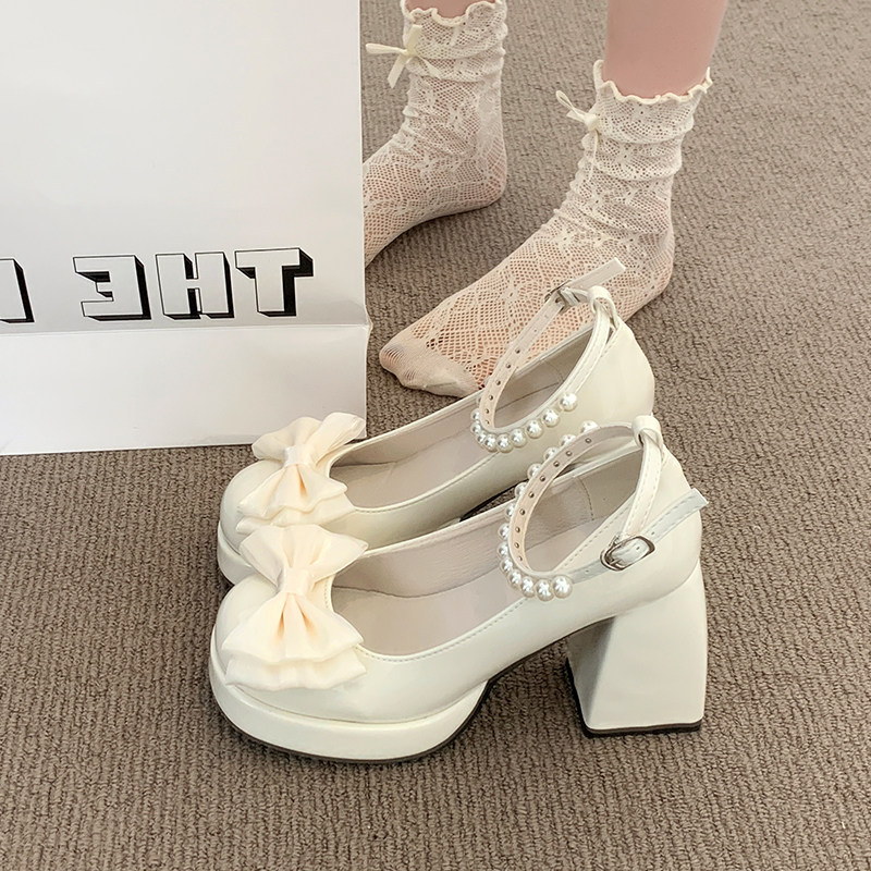 페이턴트 레더 플랫폼 여성 메리 제인 슈즈 보우 펄 앵 - Patent Leather Pump 리뷰 및 가격