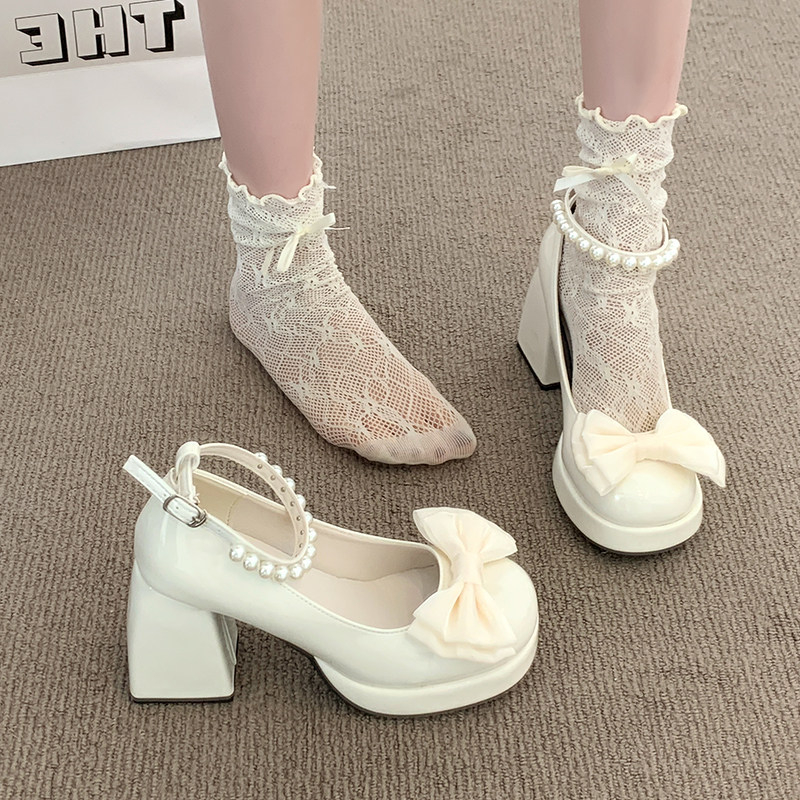 페이턴트 레더 플랫폼 여성 메리 제인 슈즈 보우 펄 앵 - Patent Leather Pump 리뷰 및 가격