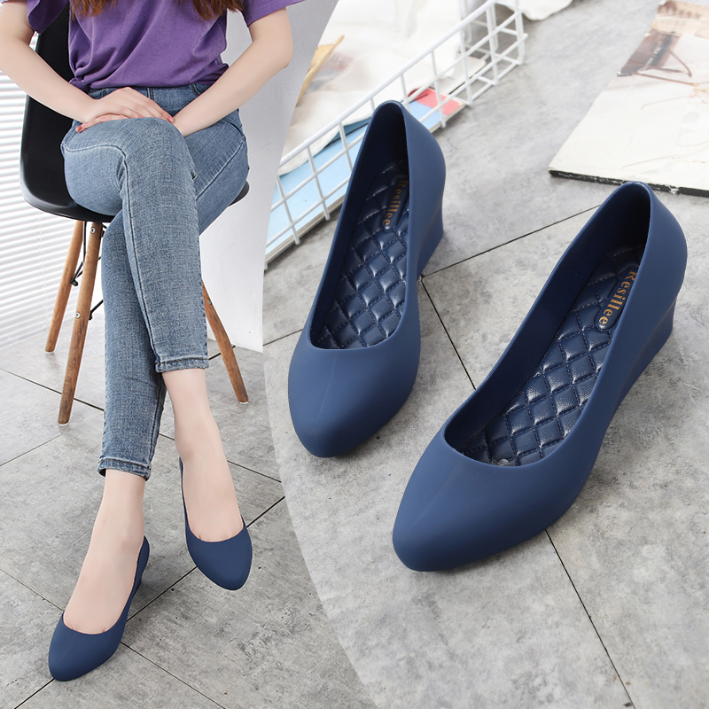 Resillee 여성 네이비 블루 웨지 힐 젤리 슈즈  - Women'S Shoes Navy Blue 리뷰 및 가격
