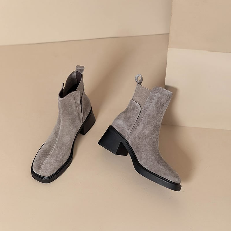 스웨이드 여성 청키 앵클 부츠 패션 하이힐 신발 새로운 - Women'S Shoes Trending 2025 리뷰 및 가격
