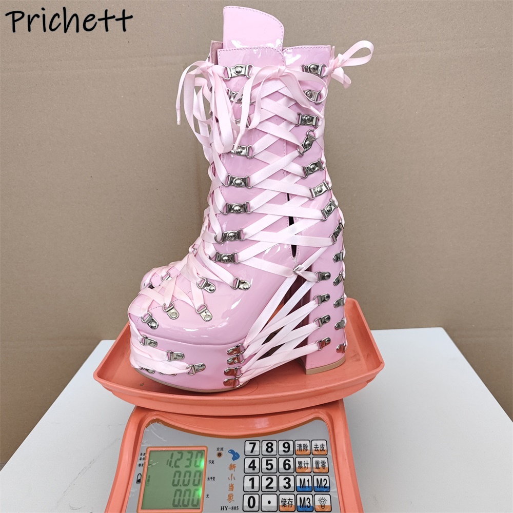 블랙핑크 크로스 타이 앵클 부츠 리본 메탈 버클 라운드 - Ribbon Tie Heel 리뷰 및 가격
