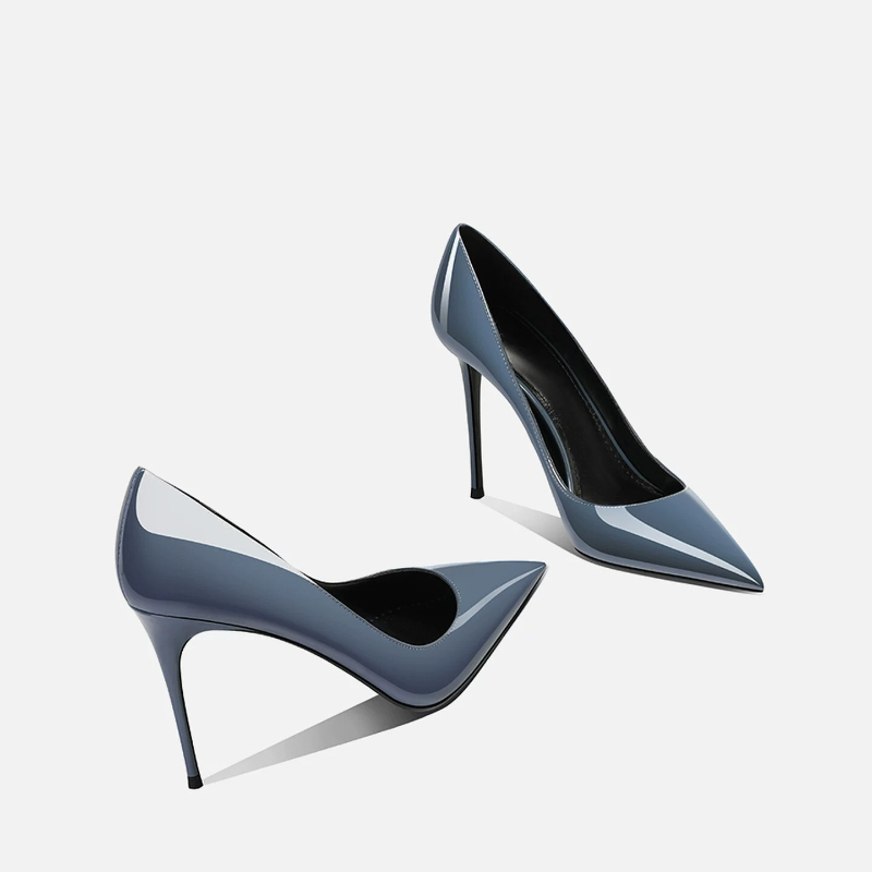 여성용 그레이 블루 하이힐, 뾰족하고 가느다란 굽, 얕 - Women'S Shoes Navy Blue 리뷰 및 가격