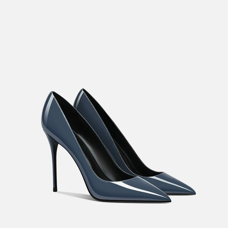 여성용 그레이 블루 하이힐, 뾰족하고 가느다란 굽, 얕 - Women'S Shoes Navy Blue 리뷰 및 가격