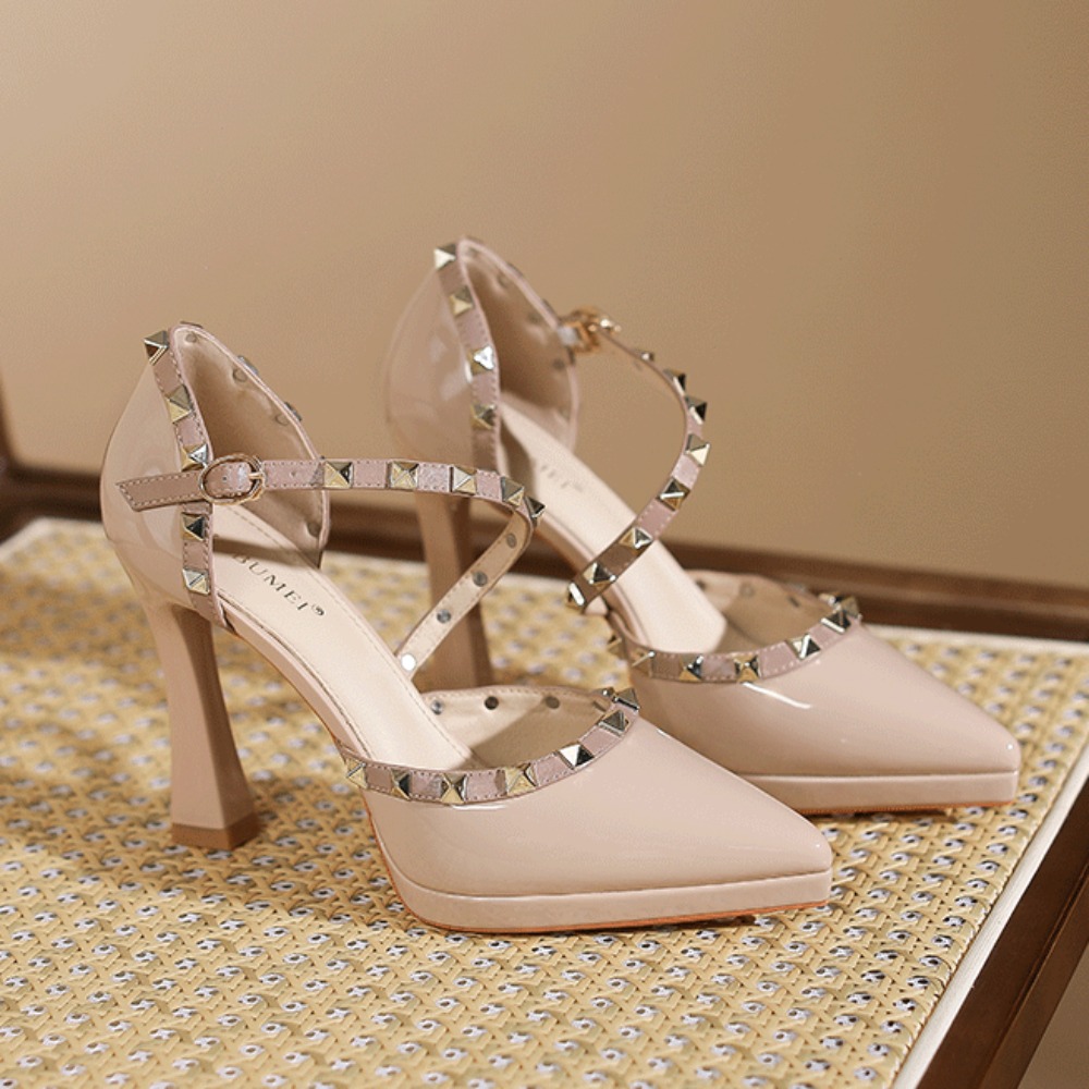 리벳 힐 샌들 여성용 2026 여름 힐 신상 뾰족한 얇 - Women Shoes Waterproof 리뷰 및 가격
