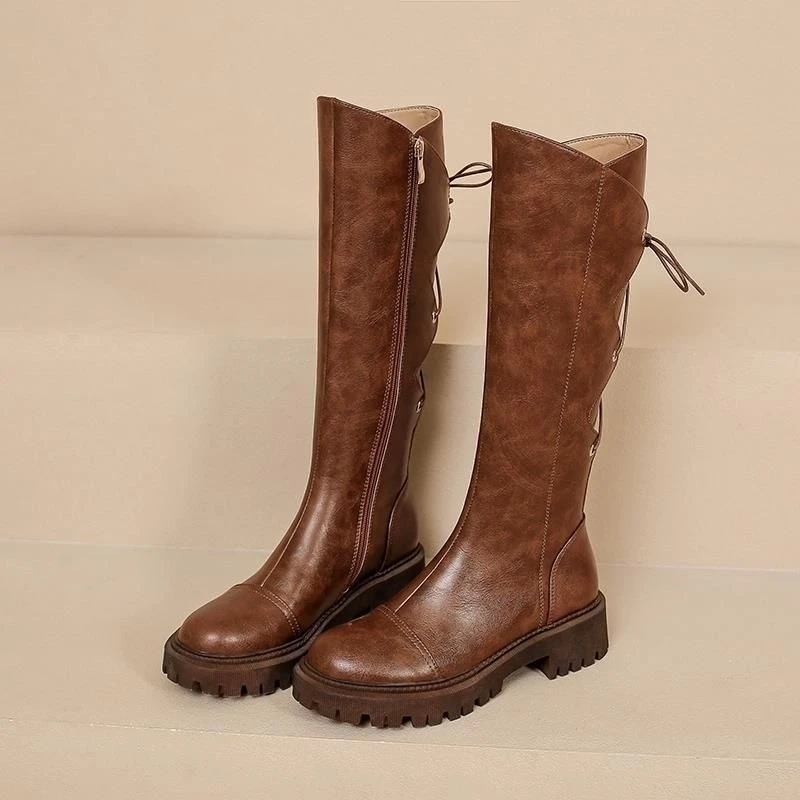 브라운 가죽 플랫폼 여성 롱부츠 2025 트렌드 신상품 - Women'S Shoes Trending 2025 리뷰 및 가격