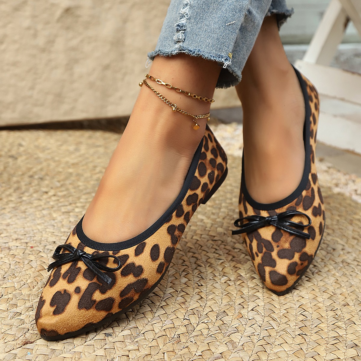 2026 레오파드 플랫 여성용 라운드 토 보타이 워크  - Shoes For Women Flats 리뷰 및 가격
