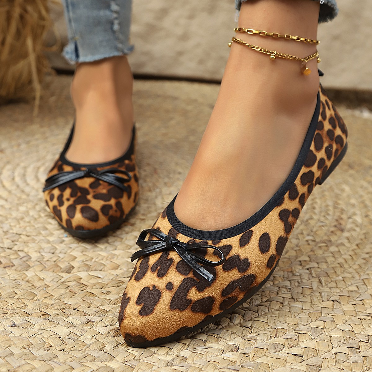2026 레오파드 플랫 여성용 라운드 토 보타이 워크  - Shoes For Women Flats 리뷰 및 가격