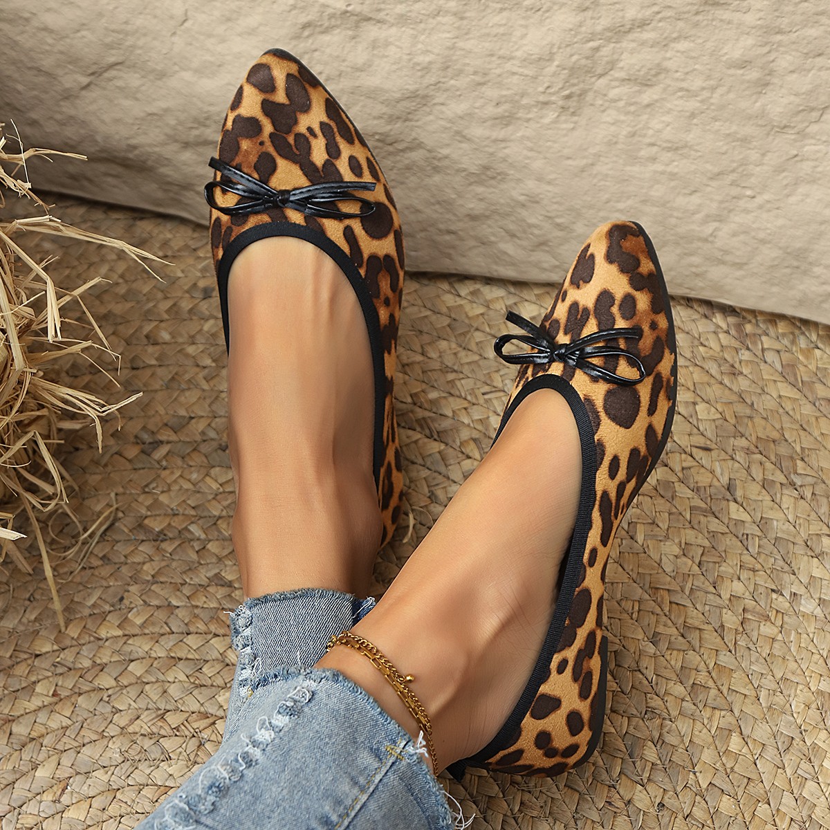 2026 레오파드 플랫 여성용 라운드 토 보타이 워크  - Shoes For Women Flats 리뷰 및 가격