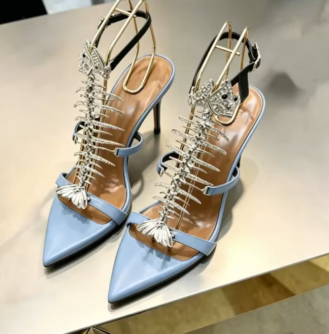 블링 라인스톤 피쉬본 포인티드 토 패션 여성 여름 샌들 - Women'S Shoes Large 리뷰 및 가격
