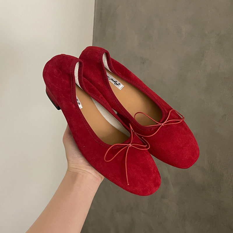 패션 나비 매듭 여성 슬립온 힐 펌프스 슈즈 여성 얕은 - Shoes For Women Flats 리뷰 및 가격
