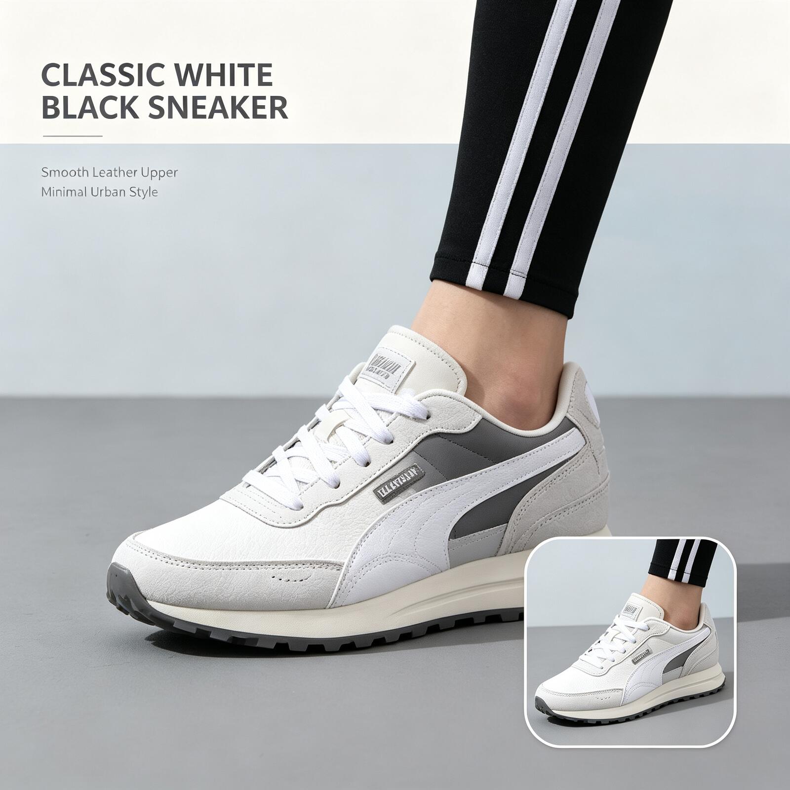 PUMA 남성 화이트 블랙 로우탑 스니커즈 클래식 클린 - Women'S Shoes Puma Sneakers 리뷰 및 가격