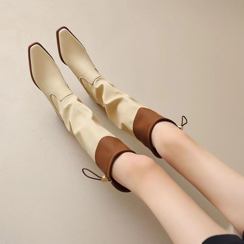 살구색 스퀘어토 여성 롱부츠 방수 패션 2025 워크  - Women Shoes Waterproof 리뷰 및 가격