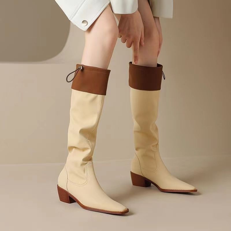 살구색 스퀘어토 여성 롱부츠 방수 패션 2025 워크  - Women Shoes Waterproof 리뷰 및 가격