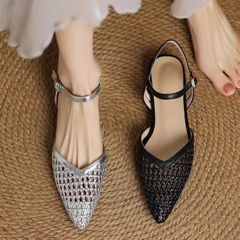 프렌치 포인티드 토우 우븐 하이힐 샌들, 통기성 메쉬  - Women'S Shoes Large 리뷰 및 가격