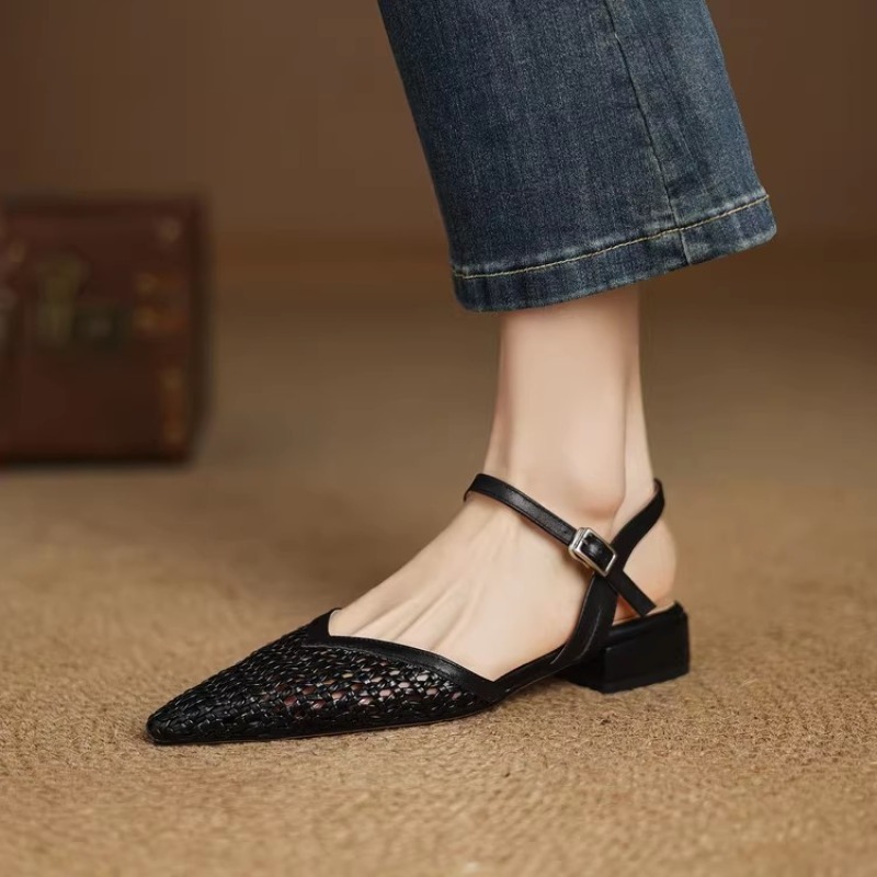 프렌치 포인티드 토우 우븐 하이힐 샌들, 통기성 메쉬  - Women'S Shoes Large 리뷰 및 가격