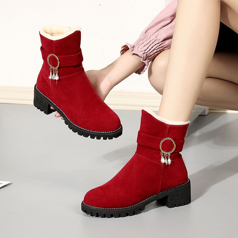 빅 레드 하프 하이 스웨이드 태슬 여성용 스노우 부츠  - Women'S Shoes Trending 2025 리뷰 및 가격