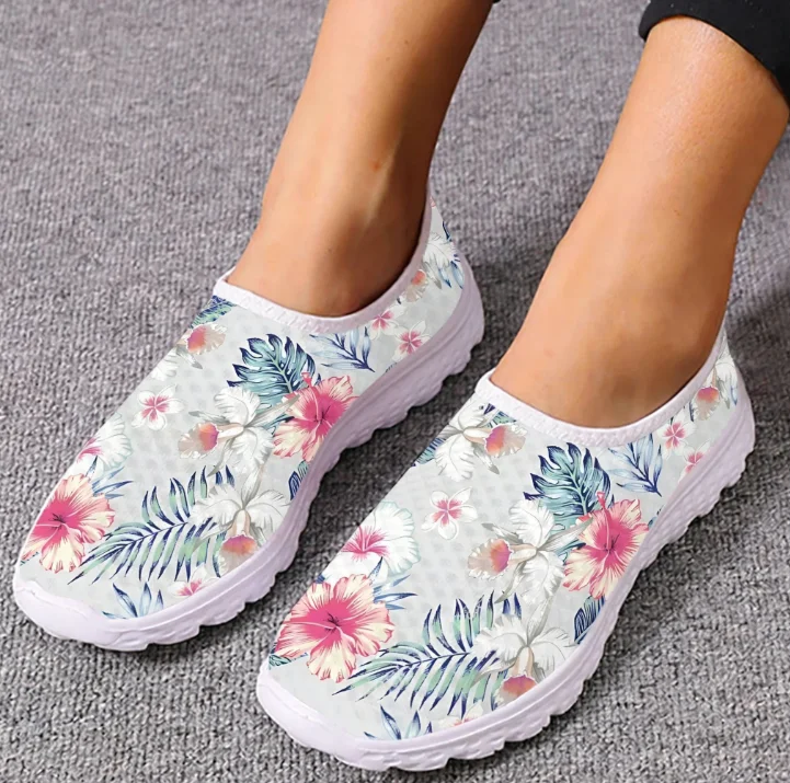 하와이안 히비스커스 로퍼 열대 식물 메쉬 고품질 스니커 - Women'S Shoes For Tennis 리뷰 및 가격