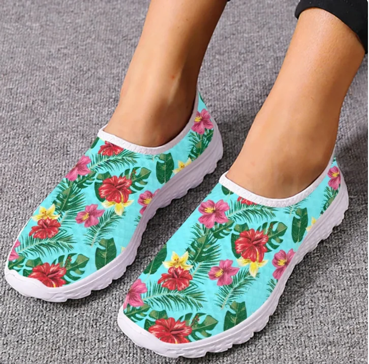 하와이안 히비스커스 로퍼 열대 식물 메쉬 고품질 스니커 - Women'S Shoes For Tennis 리뷰 및 가격