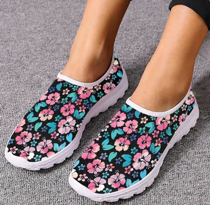 하와이안 히비스커스 로퍼 열대 식물 메쉬 고품질 스니커 - Women'S Shoes For Tennis 리뷰 및 가격