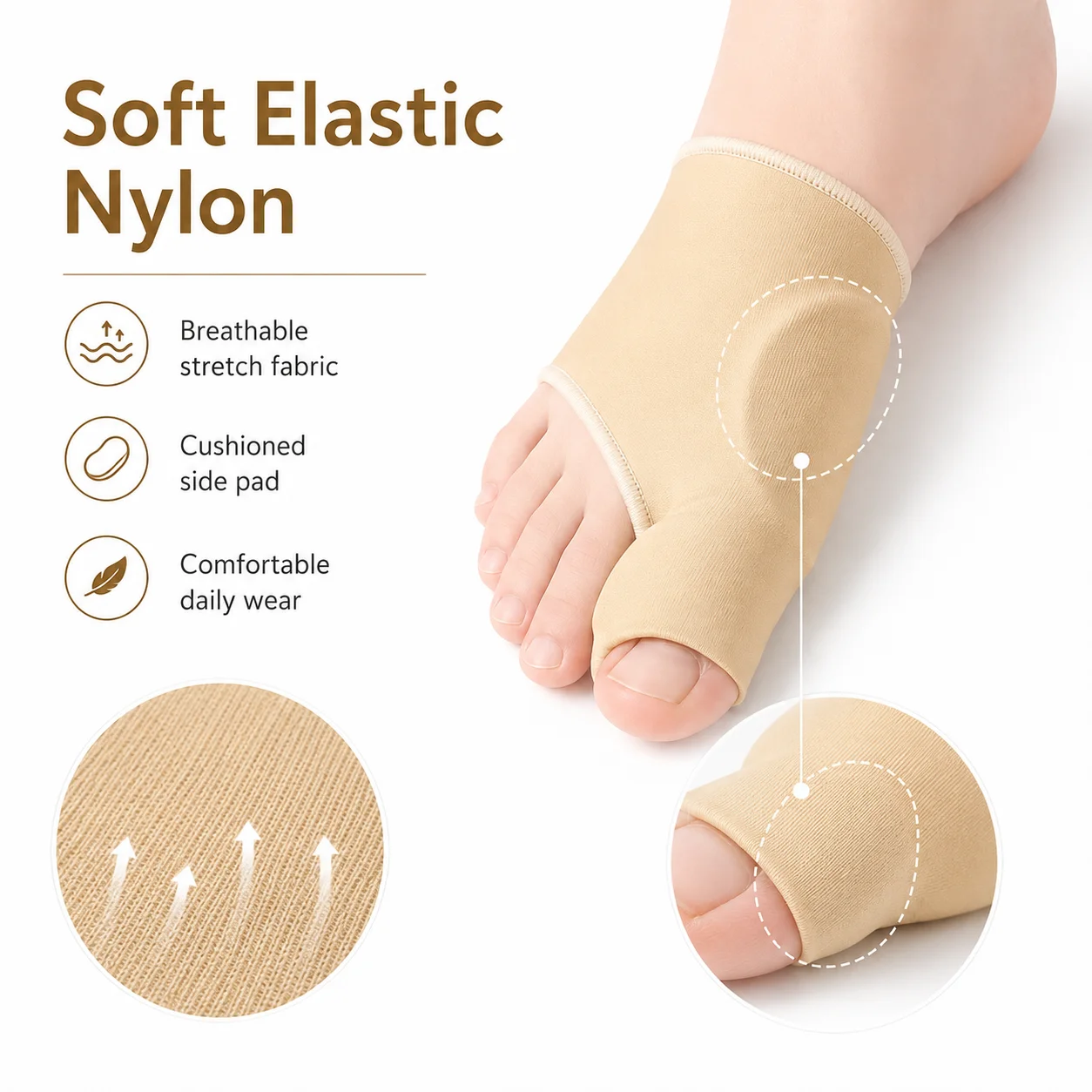 빅토우 세퍼레이터 슬리브, 버니언 보호대, 부드러운 탄 - Women'S Shoes For Bunions 리뷰 및 가격