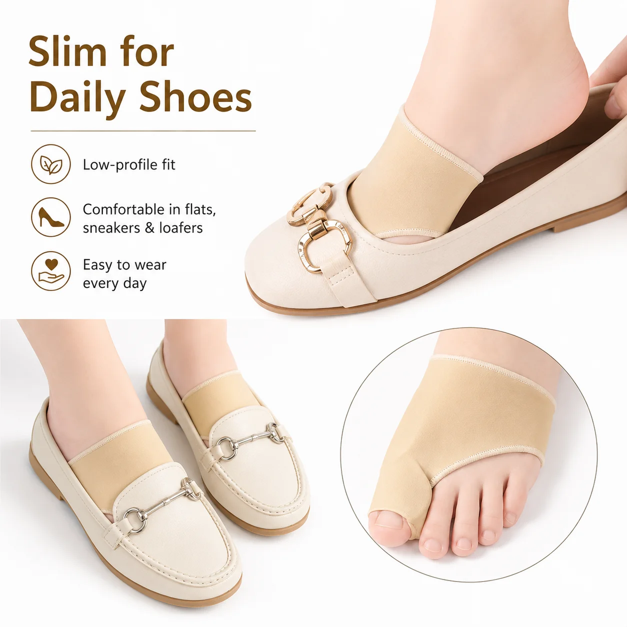 빅토우 세퍼레이터 슬리브, 버니언 보호대, 부드러운 탄 - Women'S Shoes For Bunions 리뷰 및 가격