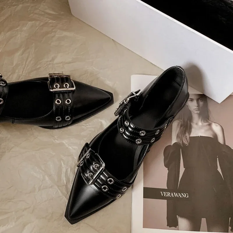 여성 신발 디자이너 럭셔리 로우 힐 펌프 버클 패션 숙 - Shoes For Women Flats 리뷰 및 가격