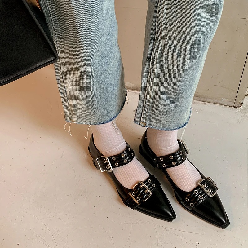 여성 신발 디자이너 럭셔리 로우 힐 펌프 버클 패션 숙 - Shoes For Women Flats 리뷰 및 가격