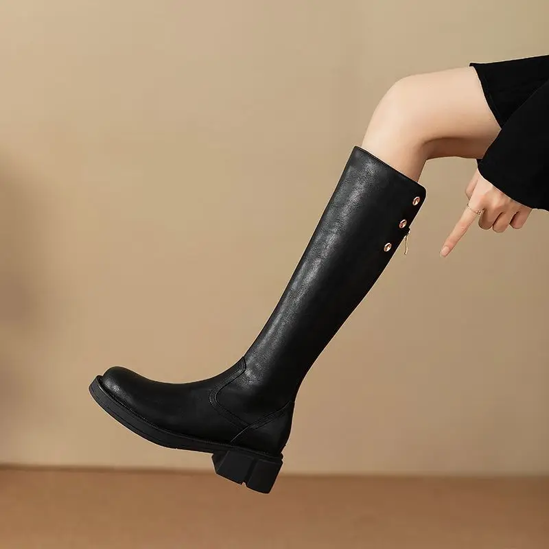 가을 겨울 중간 굽 여성 무릎 높이 부츠 방수 PU 패 - Women Shoes Waterproof 리뷰 및 가격